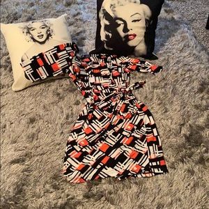 Colorful side tie dress